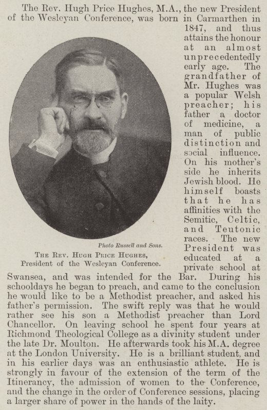 De Eerwaarde Hugh Price Hughes, Voorzitter van de Wesleyan Conference door English Photographer