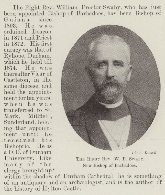 De Zeer Eerwaarde W P Swaby, Nieuwe Bisschop van Barbados door English Photographer