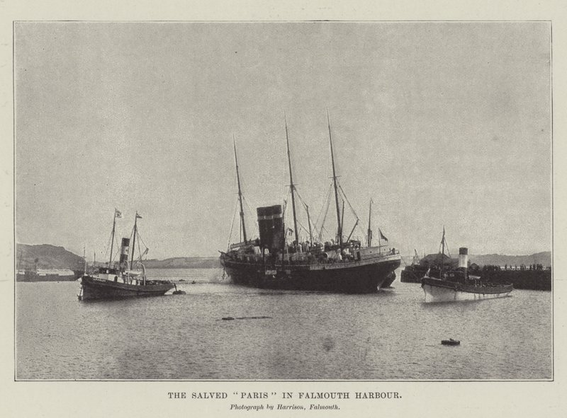 De geredde Paris in de haven van Falmouth door English Photographer