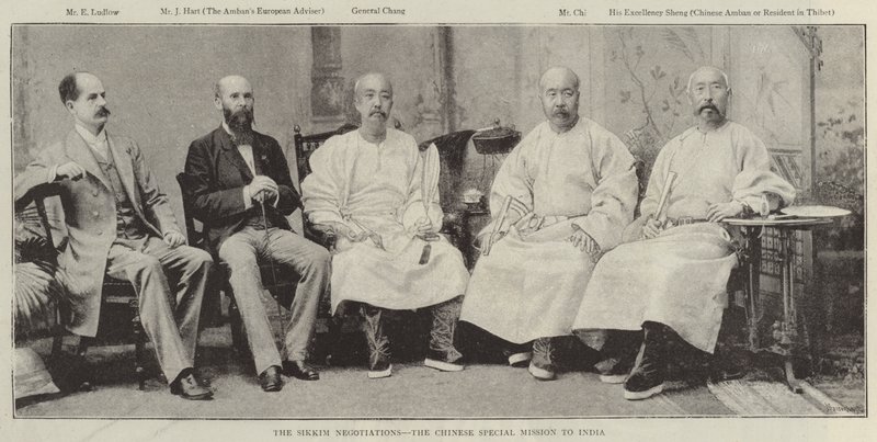 De Sikkim-onderhandelingen, de Chinese speciale missie naar India door English Photographer