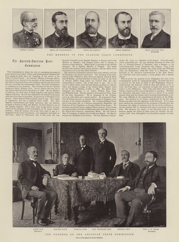 De Spaans-Amerikaanse Vredescommissie door English Photographer