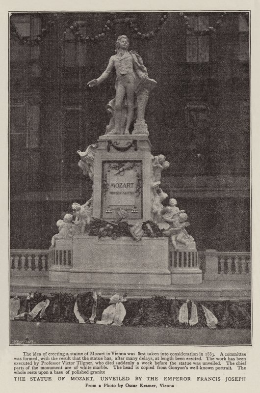 Het standbeeld van Mozart, onthuld door keizer Frans Jozef door English Photographer