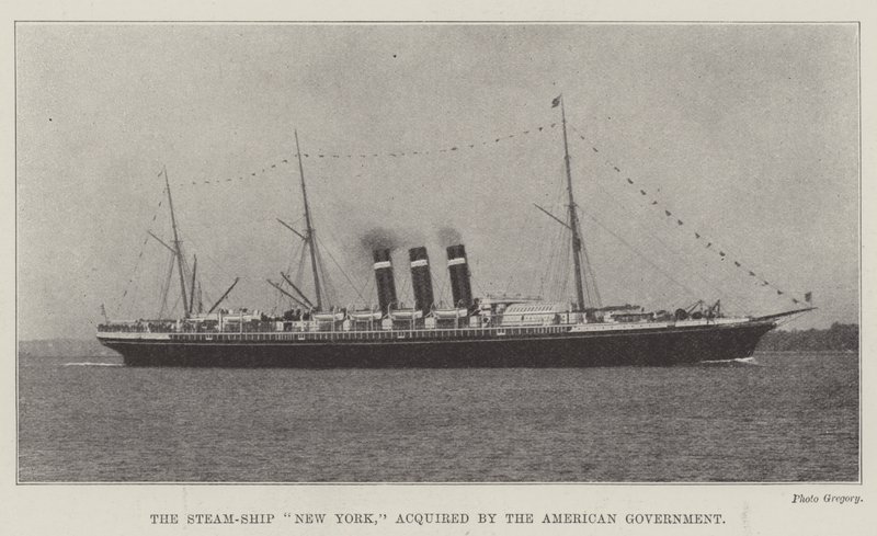 Het stoomschip New York, verworven door de Amerikaanse regering door English Photographer
