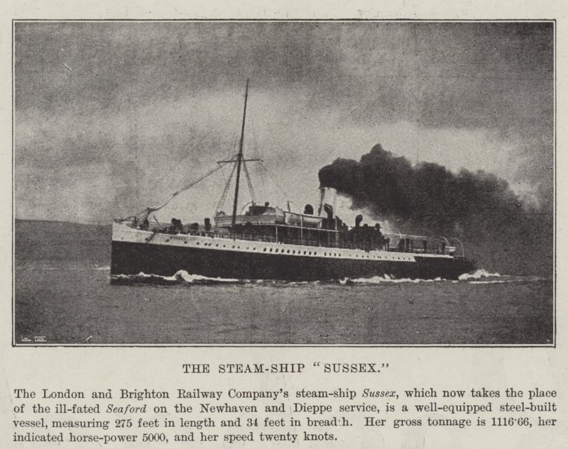 Het stoomschip Sussex door English Photographer