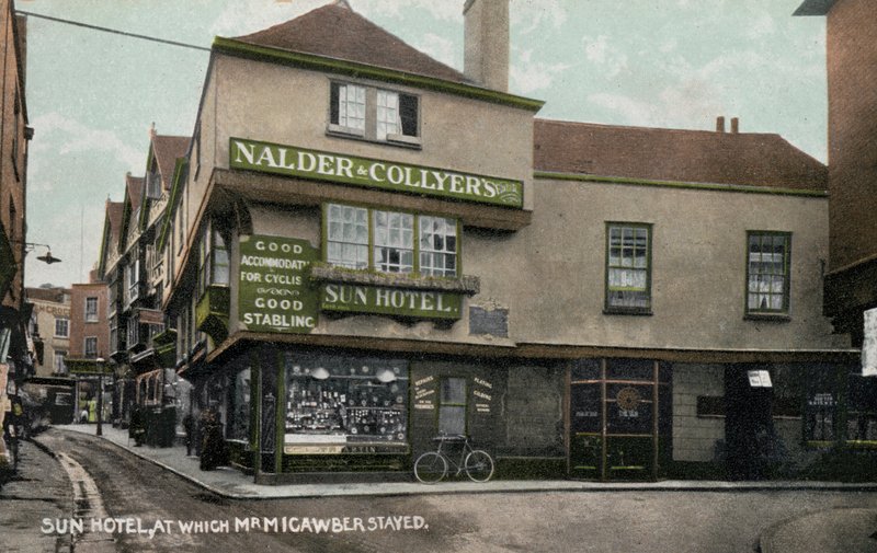 The Sun Hotel, Canterbury, Kent, waar het fictieve personage Mr. Micawber verbleef in Charles Dickens