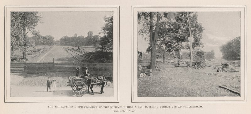 De Bedreigde Verminking van het Uitzicht op Richmond Hill, Bouwactiviteiten in Twickenham door English Photographer