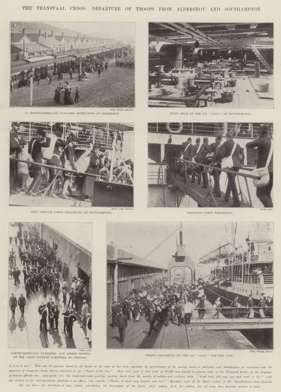 De Transvaal-crisis, vertrek van troepen uit Aldershot en Southampton door English Photographer
