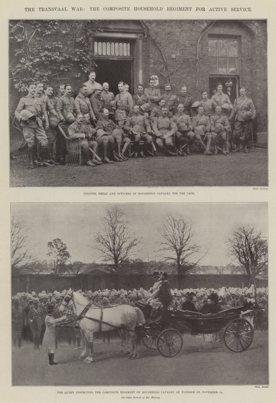 De Transvaalse Oorlog, het Samengestelde Huishoudelijke Regiment voor Actieve Dienst door English Photographer