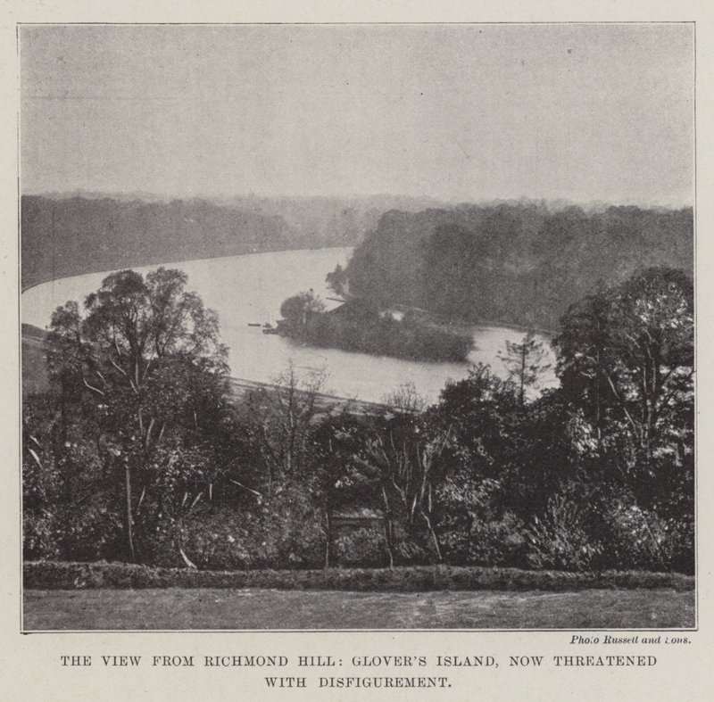 Het Uitzicht vanaf Richmond Hill, Glovers Island, nu bedreigd met Verminking door English Photographer