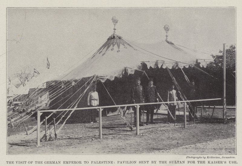 Het bezoek van de Duitse keizer aan Palestina, paviljoen gestuurd door de sultan voor gebruik door de keizer door English Photographer