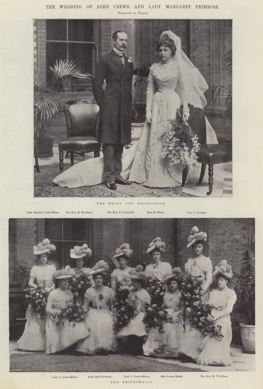 De bruiloft van Lord Crewe en Lady Margaret Primrose door English Photographer
