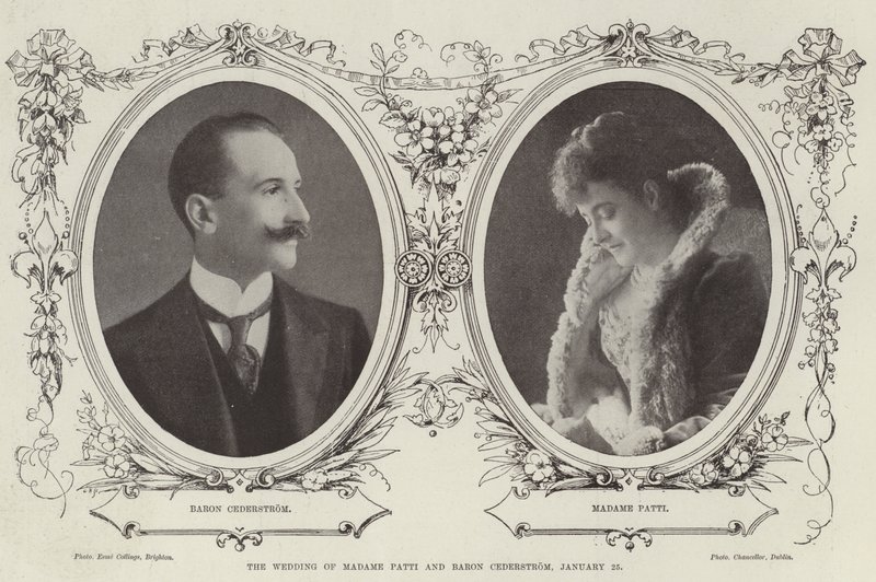 De bruiloft van Madame Patti en Baron Cederstrom, 25 januari door English Photographer