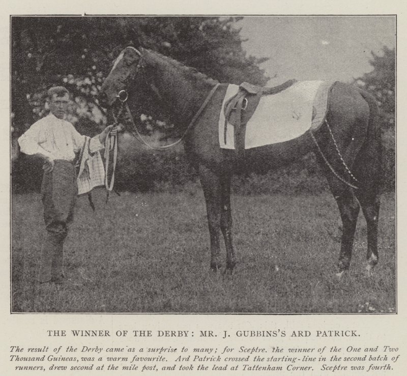 De Winnaar van de Derby, Mr J Gubbinss Ard Patrick door English Photographer