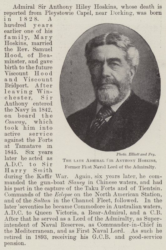De overleden Admiraal Sir Anthony Hoskins, Voormalig Eerste Marineheer van de Admiraliteit door English Photographer