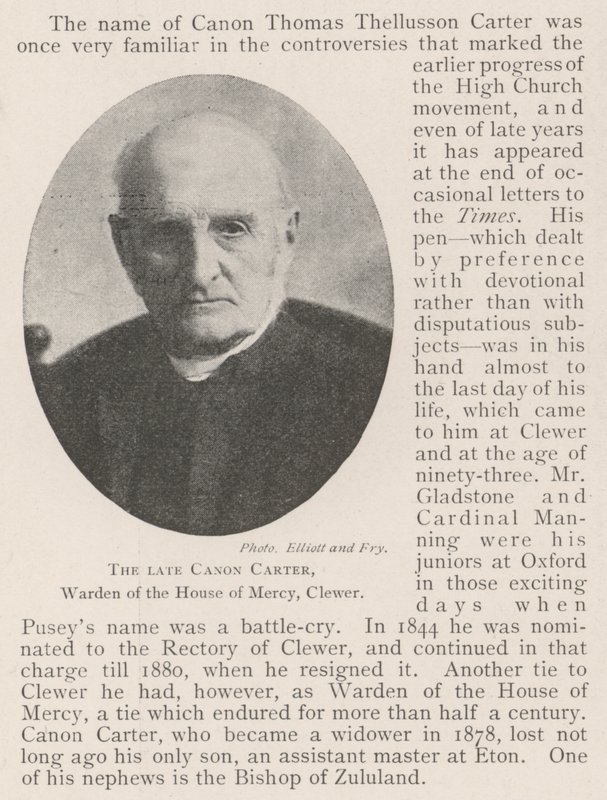 De overleden kanunnik Carter, bewaker van het House of Mercy, Clewer door English Photographer