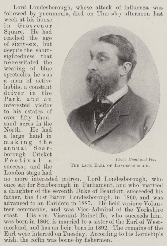 De overleden Graaf van Londesborough door English Photographer