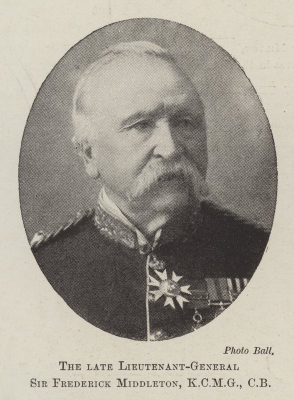 De overleden luitenant-generaal Sir Frederick Middleton, KCMG, CB door English Photographer