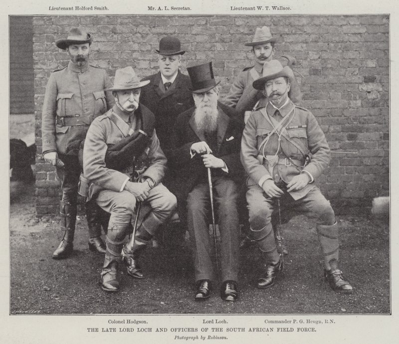 De overleden Lord Loch en officieren van de Zuid-Afrikaanse veldmacht door English Photographer