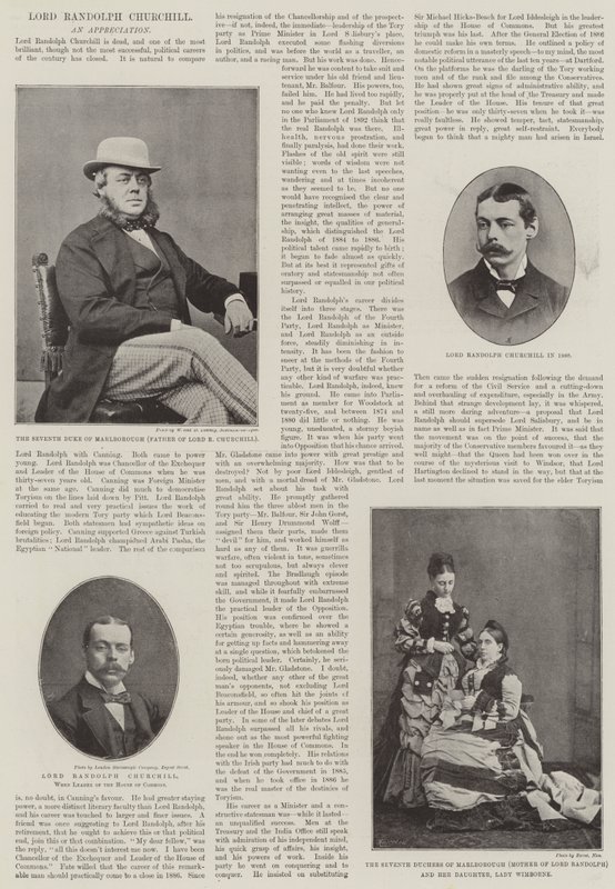 De overleden Lord Randolph Churchill door English Photographer