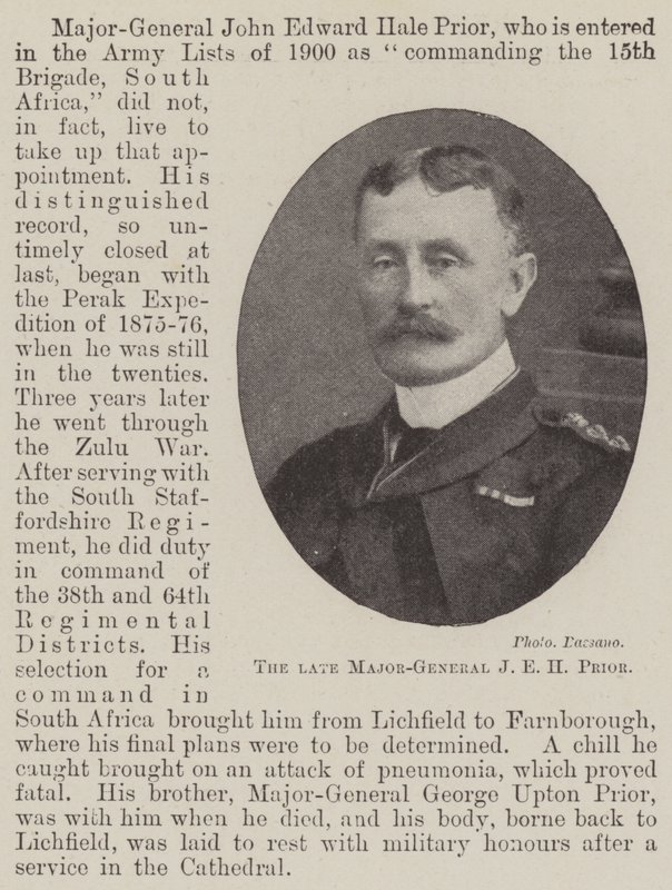 De overleden generaal-majoor J.E.H. Prior door English Photographer