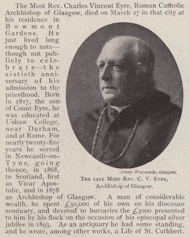 De Wijlen Aartsbisschop C V Eyre van Glasgow door English Photographer