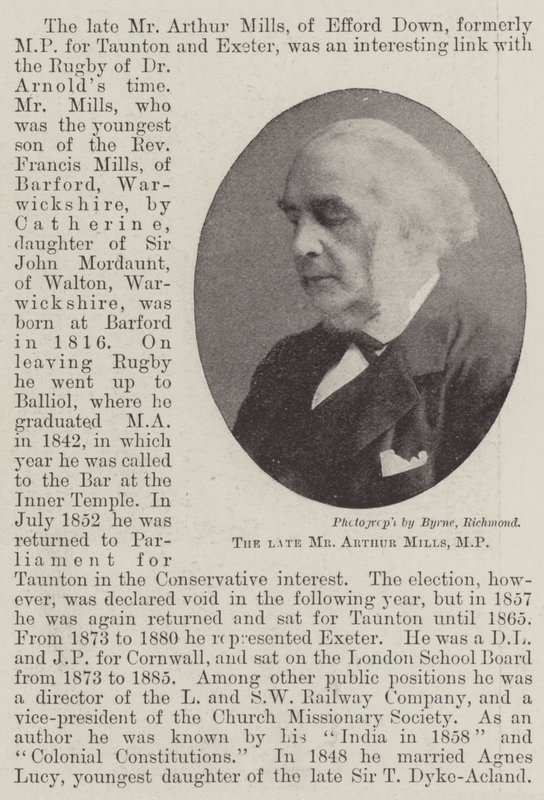 De wijlen Mr. Arthur Mills, MP door English Photographer