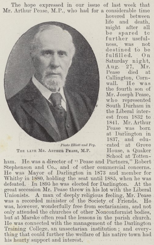 De wijlen Mr Arthur Pease, MP door English Photographer