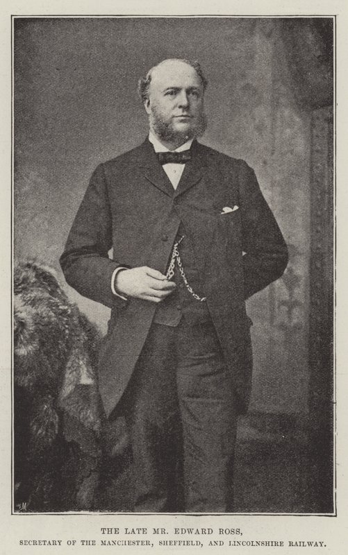 De overleden Mr Edward Ross, Secretaris van de Manchester, Sheffield, en Lincolnshire Spoorweg door English Photographer