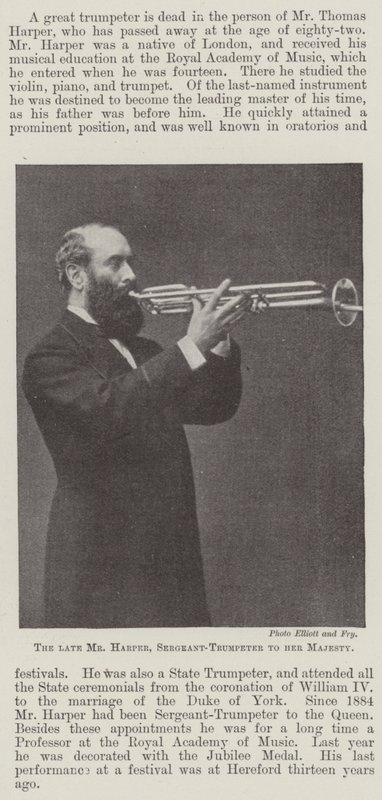 De overleden Mr Harper, sergeant-trompetter van Hare Majesteit door English Photographer