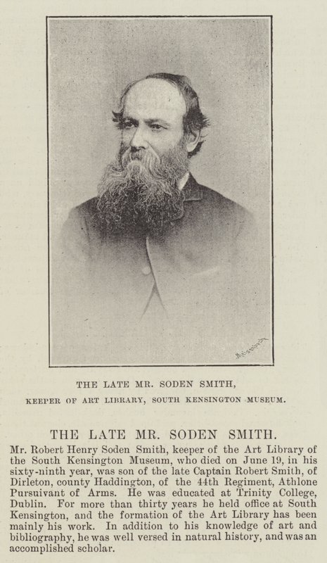 De wijlen de heer Soden Smith, beheerder van de kunstbibliotheek, South Kensington Museum door English Photographer