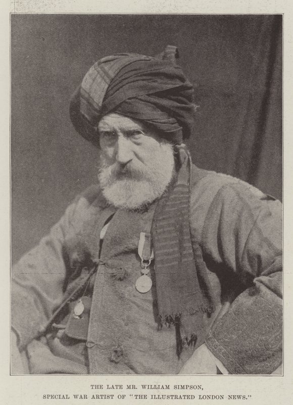 De overleden Mr William Simpson, Speciale Oorlogskunstenaar van The Illustrated London News door English Photographer