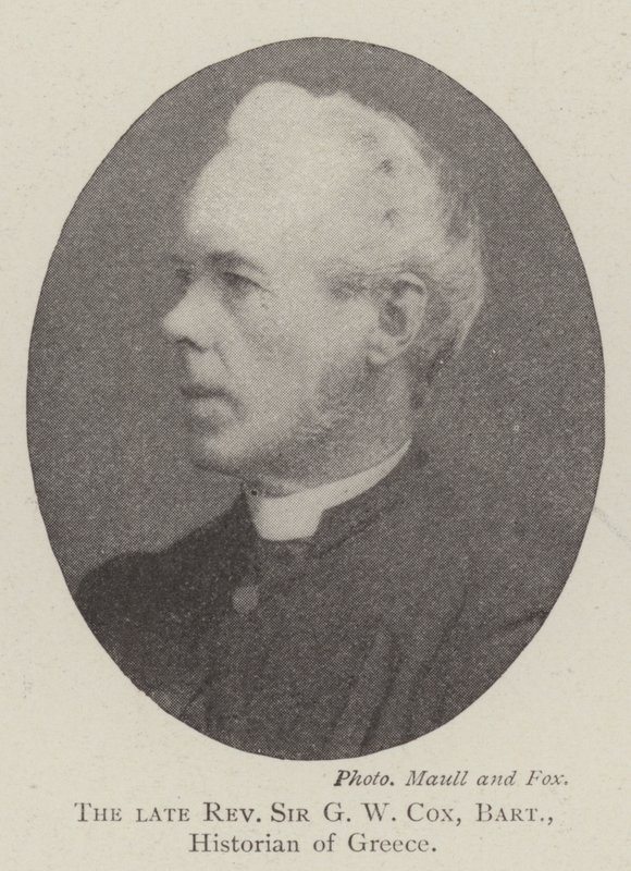 De wijlen Eerwaarde Sir G W Cox, Baronet, Historicus van Griekenland door English Photographer