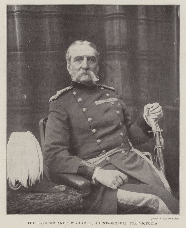 De Wijlen Sir Andrew Clarke, Agent-Generaal voor Victoria door English Photographer