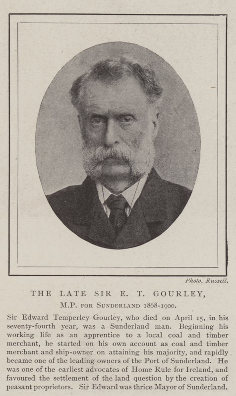 De overleden Sir E T Gourley, MP voor Sunderland 1868-1900 door English Photographer