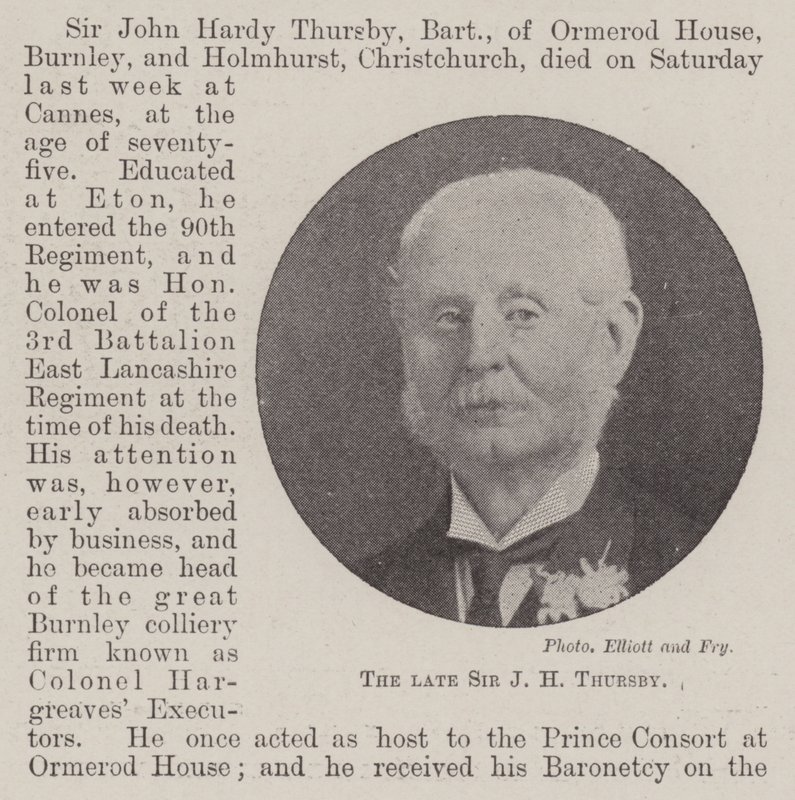 Wijlen Sir J H Thursby door English Photographer