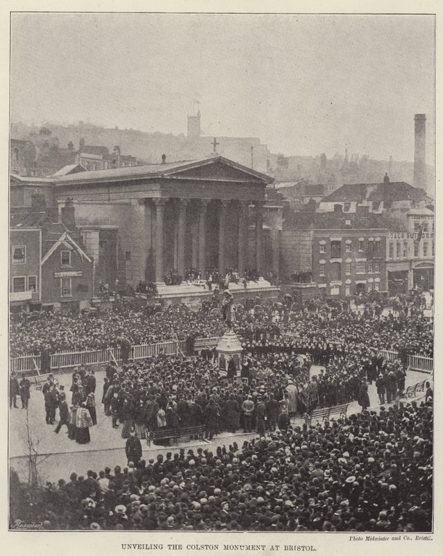 Onthulling van het Colston Monument in Bristol door English Photographer