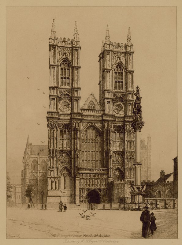 West Tower en Krim-monument bij Westminster Abbey door English Photographer