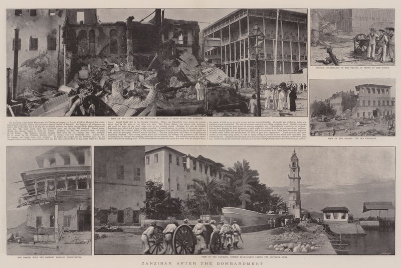 Zanzibar na het bombardement door English Photographer