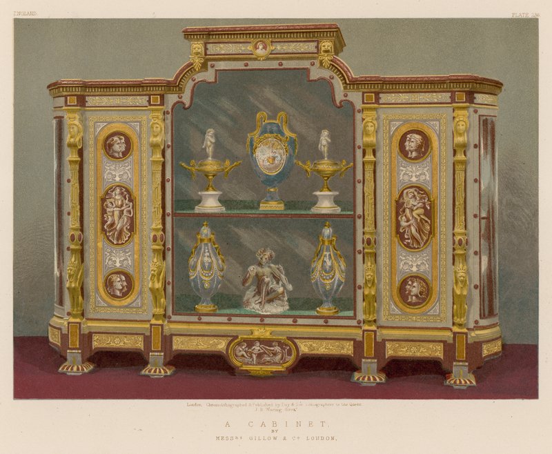 Een kabinet door de heren Gillow en Co, Londen door English School