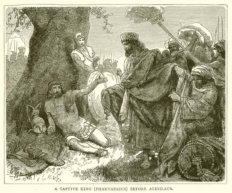 Een Gevangen Koning (Pharnabazus) voor Agesilaus door English School