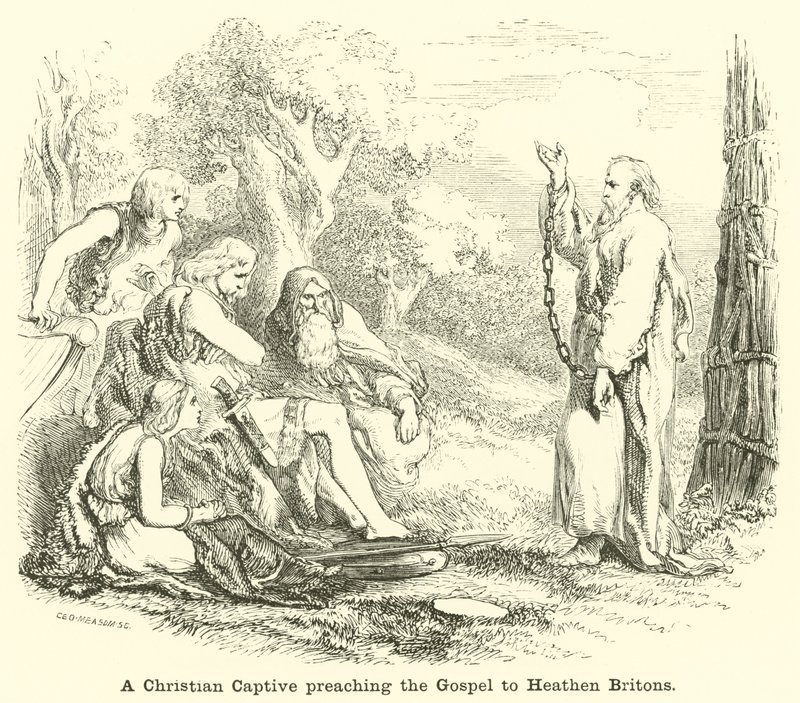 Een Christelijke Gevangene predikt het Evangelie aan Heidense Britten door English School