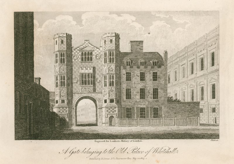 Een Poort behorend tot het Oude Paleis van Whitehall door English School