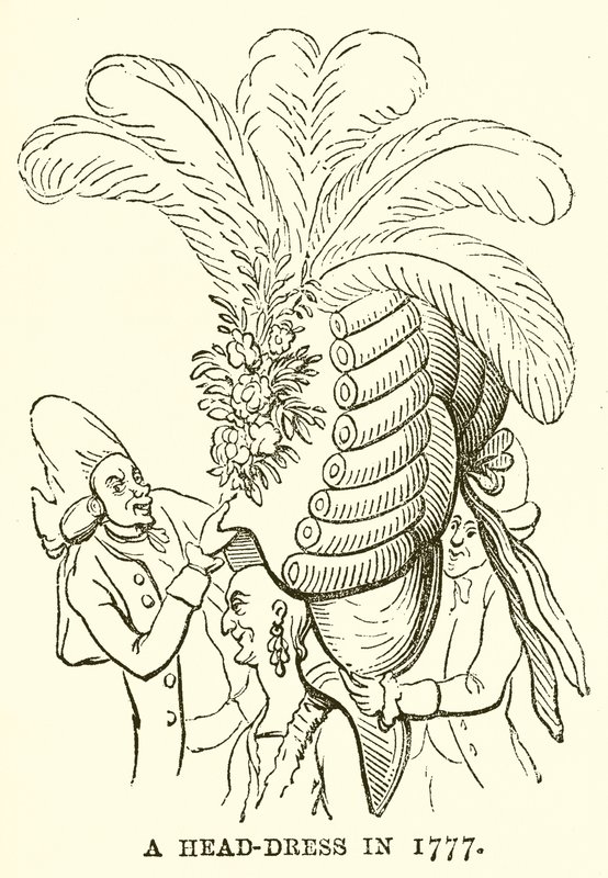 Een hoofdtooi in 1777 door English School