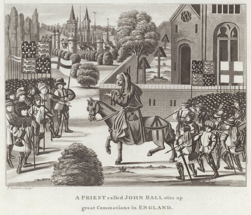 Een Priester genaamd John Ball veroorzaakt Grote Onrusten in Engeland door English School