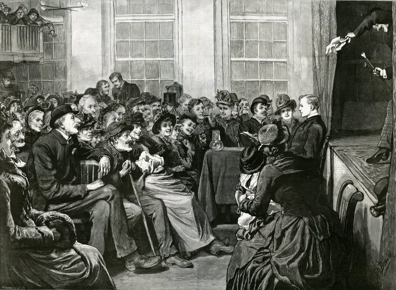 Een zaterdagavondentertainment voor de armen, St Albans Hall, Baldwins Gardens, Holborn door English School