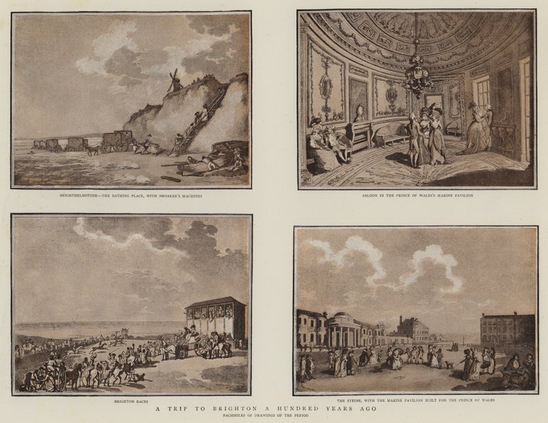 Een reis naar Brighton honderd jaar geleden (litho) door English School