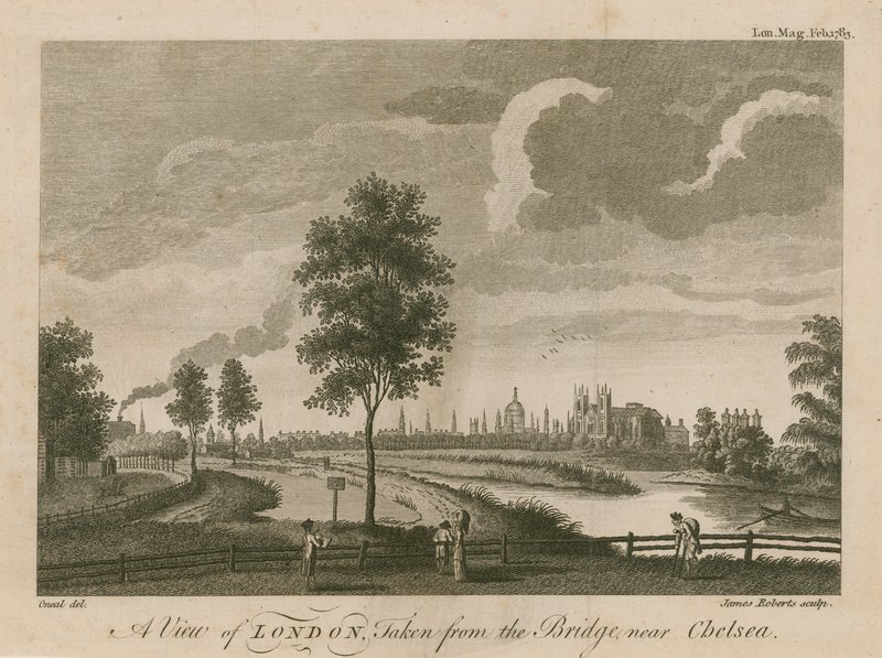 Een Uitzicht op Londen vanaf de Brug bij Chelsea door English School