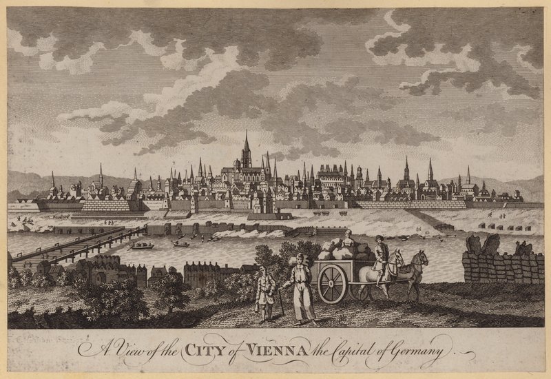 Een uitzicht op de stad Wenen, de hoofdstad van Duitsland (gravure) door English School
