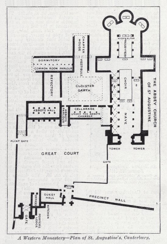 Een westers klooster, plan van St Augustine