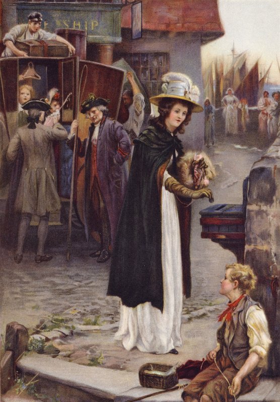 Een geschenk voor de reddingsboot (gravure) door English School